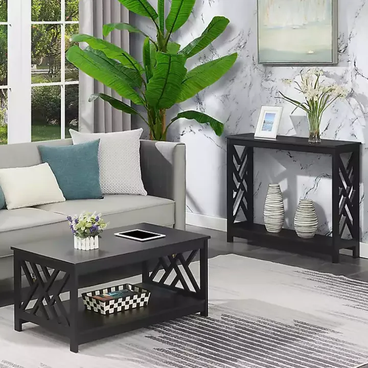 Black Cut-Out Sides Coffee Table