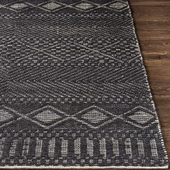 Black Diamond Jute Area Rug, 5x7