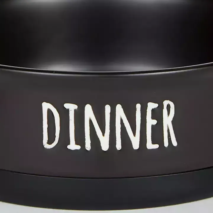 Black Dinner & Drinks 2-pc. Pet Bowl Set, 4 in.