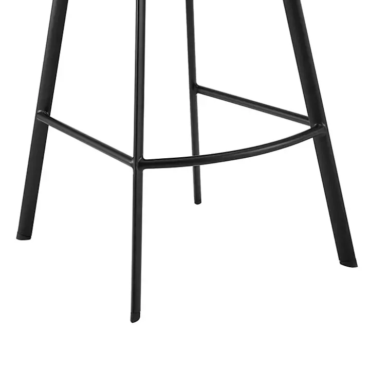 Black Faux Leather Carise Swivel Bar Stool