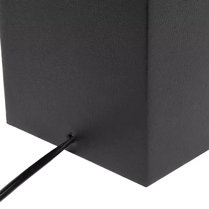 Black Faux Leather Charging Table Lamp