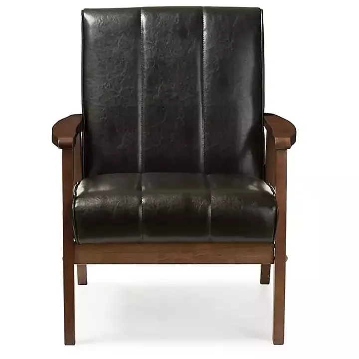 Black Faux Leather Kegan Accent Chair