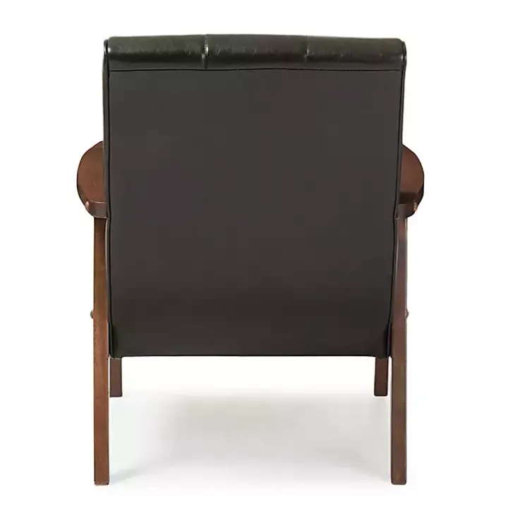 Black Faux Leather Kegan Accent Chair