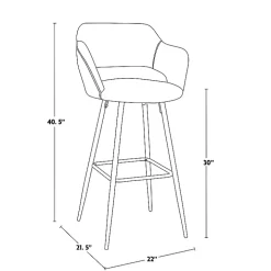 Black Faux Leather Marge Bar Stools, Set of 2