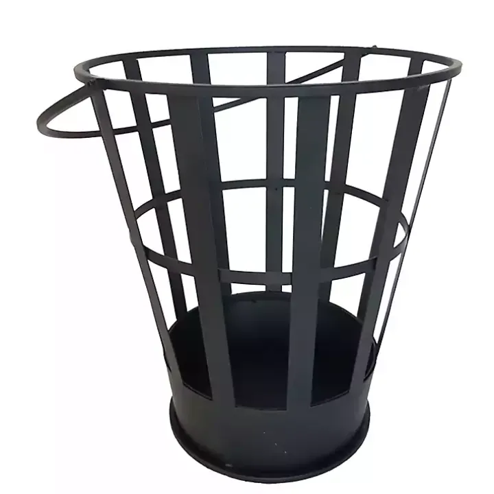 Black Fire Bowl and Wood Basket
