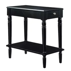 Black French Country Single Drawer Accent Table