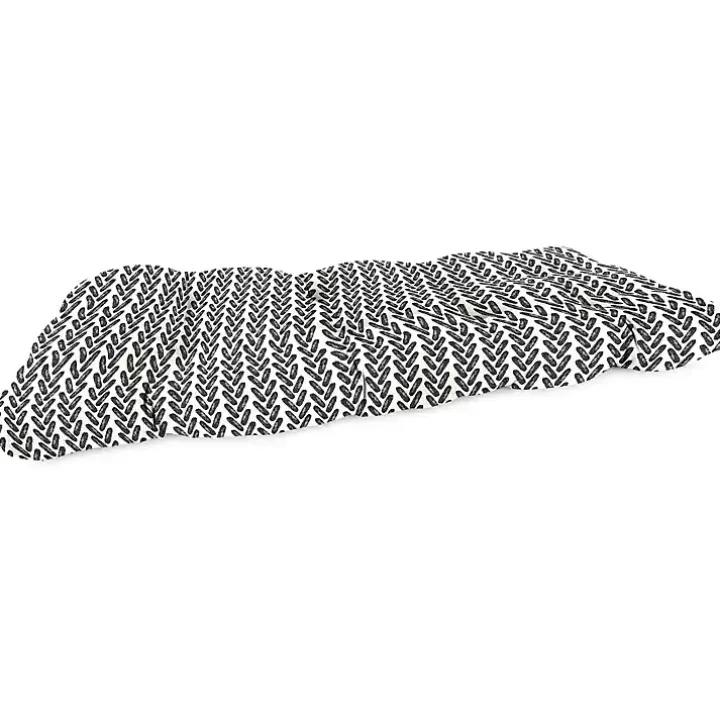 Black French Edge Outdoor Wicker Settee Cushion