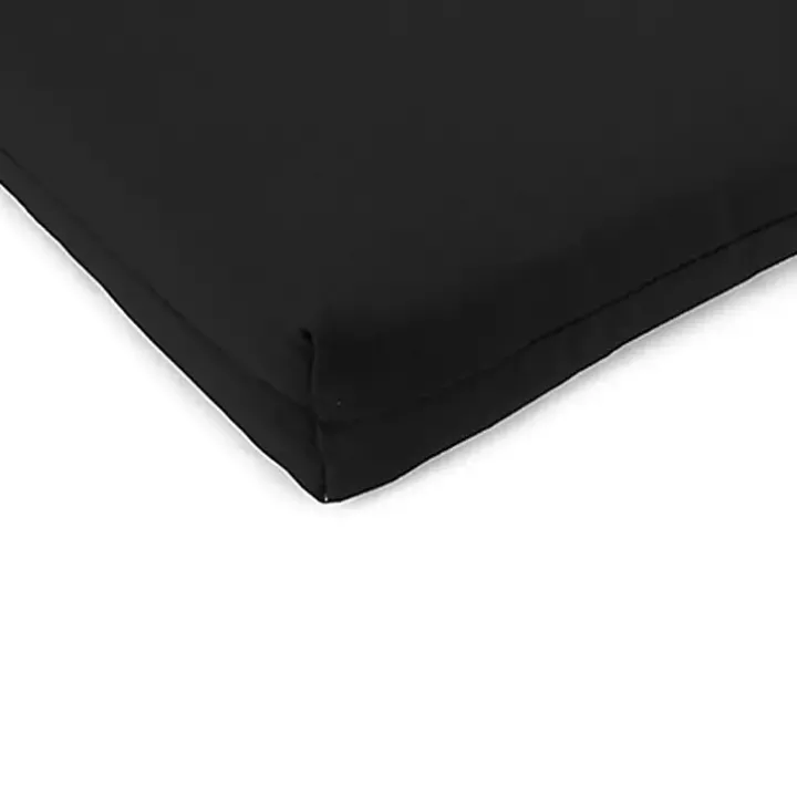 Black French Edge Outdoor Chair Cushions, Set of 2