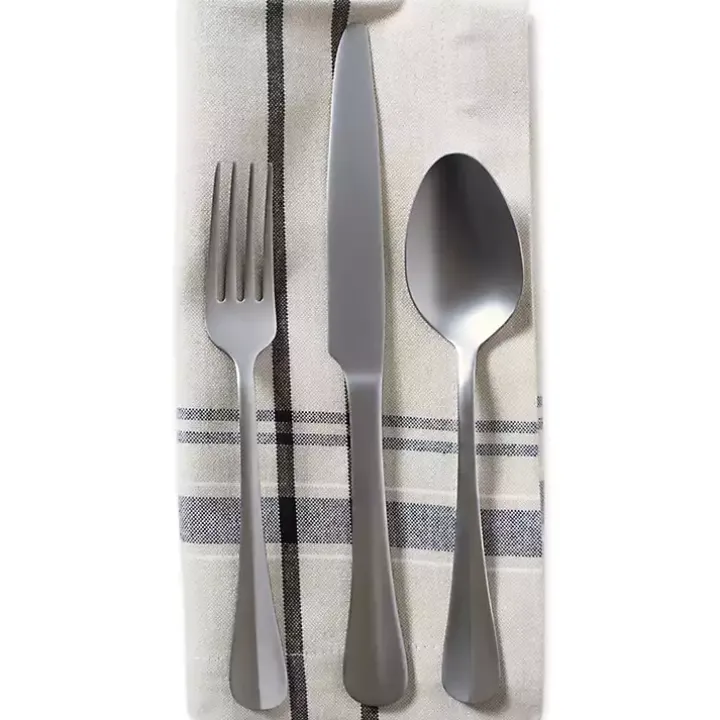 Black French Stripe Napkins, Set of 6