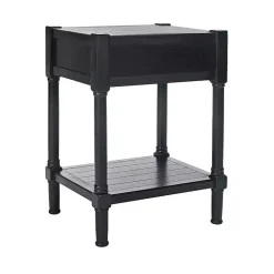 Black Geometrical Industrial Pull Accent Table