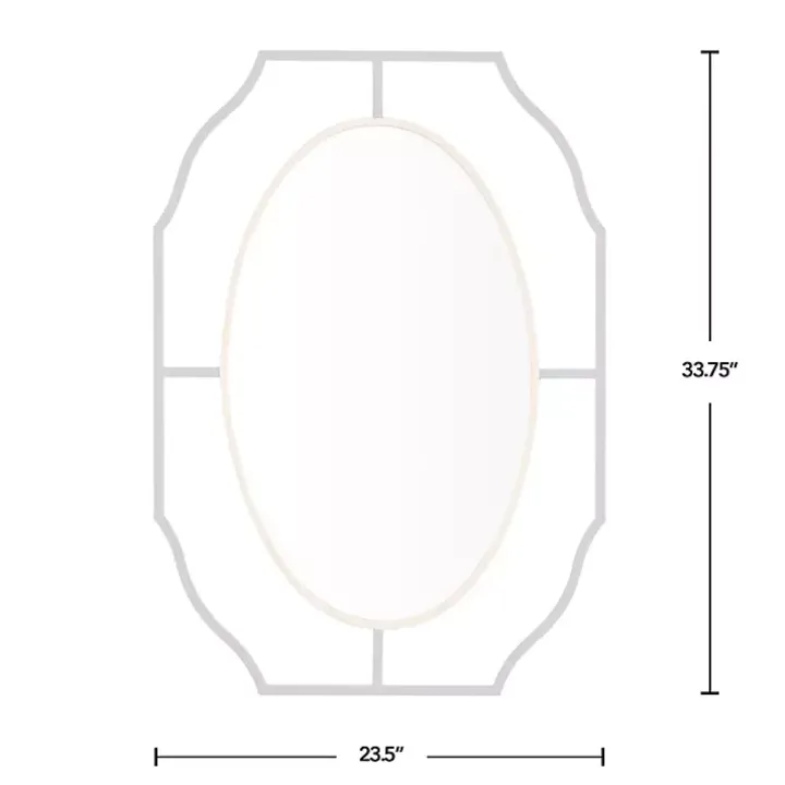 Black Gold Scalloped Oval Frame Wall Mirror