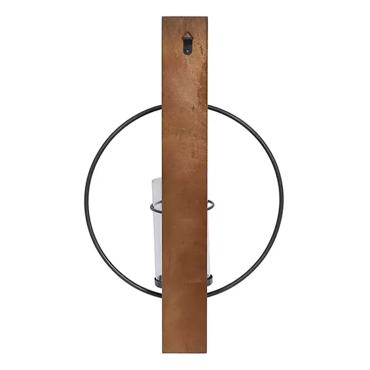 Black Hoop Glass Sleeve Wall Sconce, 24 in.