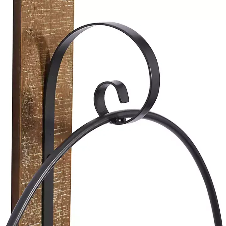 Black Hoop Glass Sleeve Wall Sconce, 28 in.