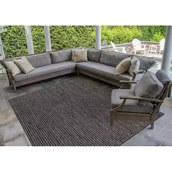 Black Intertwined Santal Outdoor Area Rug, 6x9