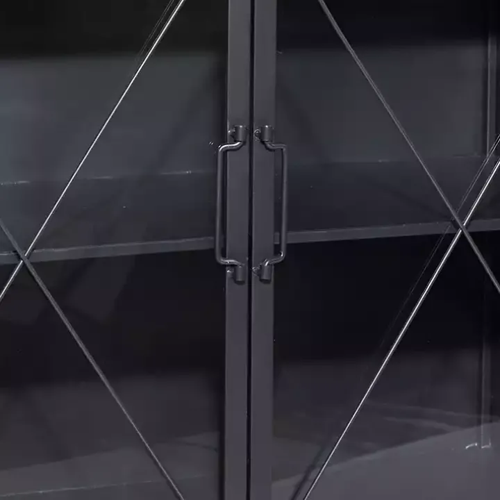 Black Iron X-Panel Cabinet