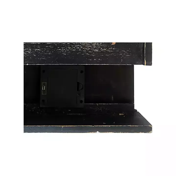 Black LED Floating Shelf with Remote, 7 in.