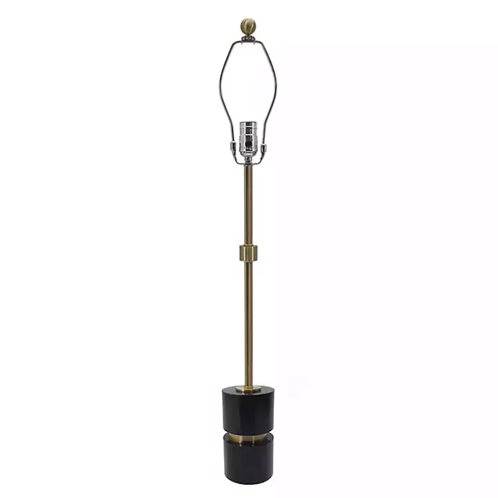 Black Marble and Gold Metal Buffet Lamp