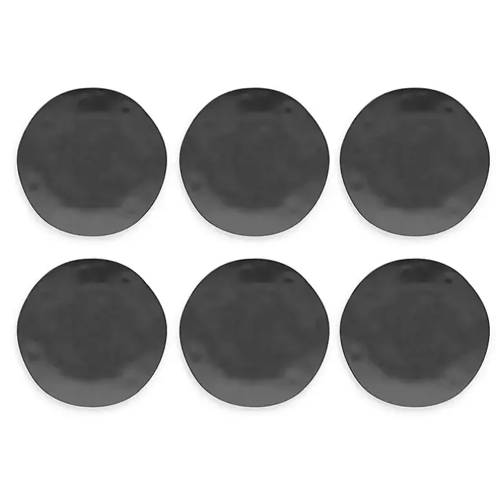 Black Melamine Santal Dinner Plates, Set of 6