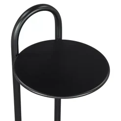 Black Metal & Marble Loop Accent Table