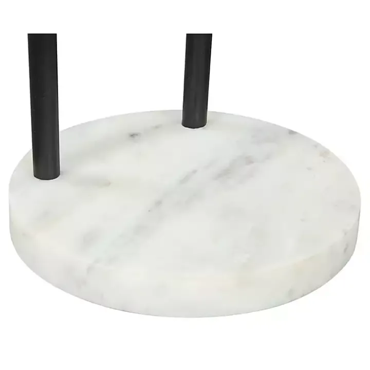 Black Metal & Marble Loop Accent Table