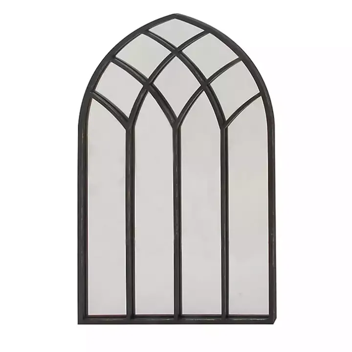 Black Metal Arch Framed Mirror