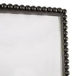 Black Metal Beaded Frame Wall Mirror