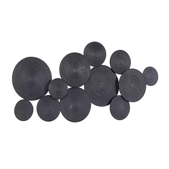 Black Metal Circles Wall Plaque