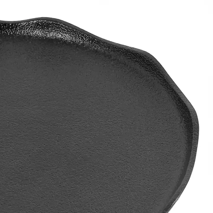 Black Metal Deckled Edge Round Side Table