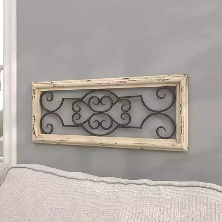 Black Metal Farmhouse Scroll Wall Plaque