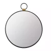 Black Metal Frame Round Loop Wall Mirror
