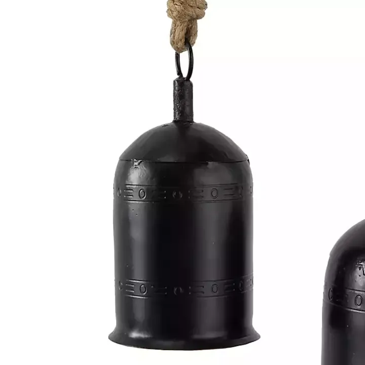 Black Metal Hanging Bells, Set of 3