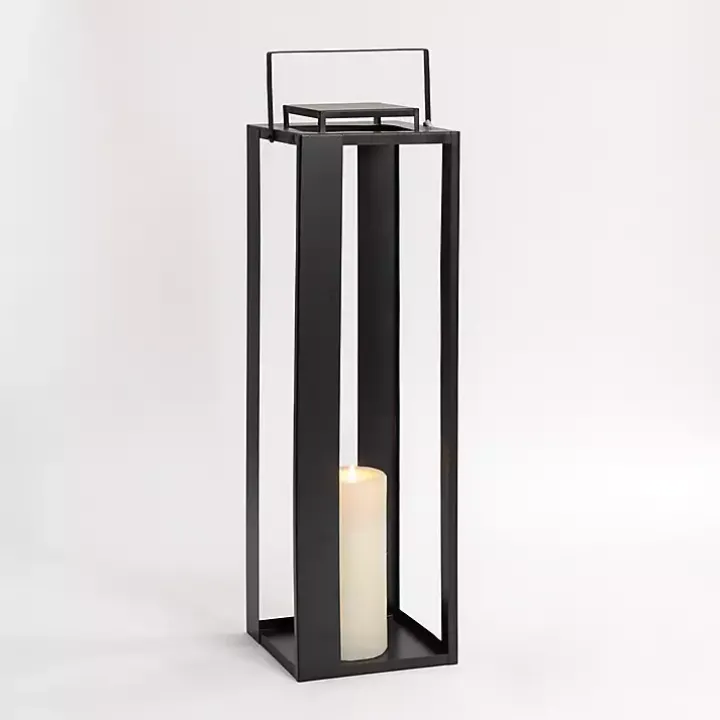 Black Metal Harlow Lantern, 30 in.
