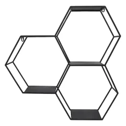 Black Metal Hexagon Wall Shelf
