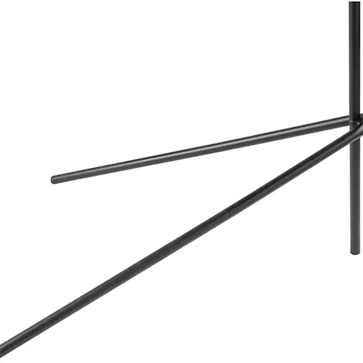 Black Metal Jeri Floor Lamp with Rattan Shade