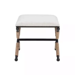 Black Metal Legs Bench with Rope Detail