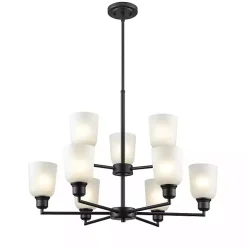 Black Metal 9-Light Chandelier