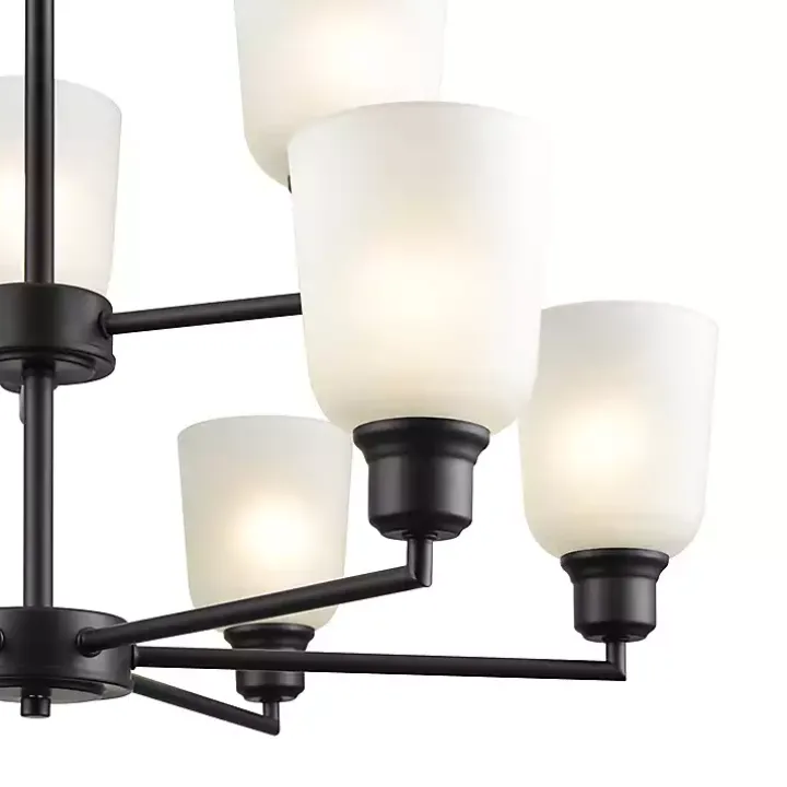 Black Metal 9-Light Chandelier
