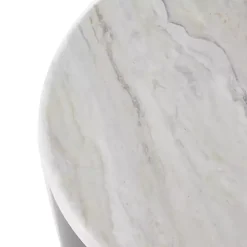 Black Metal Marble Nesting Accent Tables, Set of 2