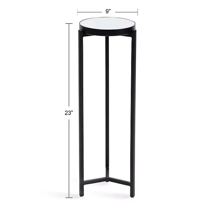 Black Metal Mirrored Tabletop Aguilar Drink Table