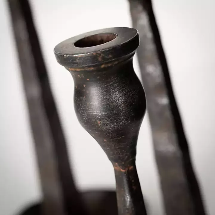 Black Metal Modern Taper Candle Holders, Set of 3