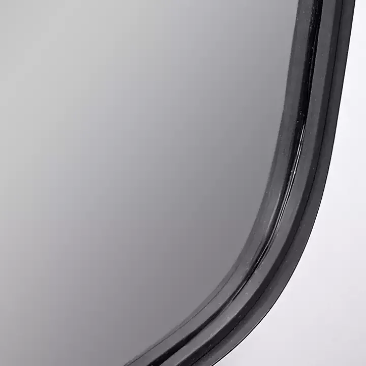 Black Metal Rectangular Wall Mirror, 18x31.5 in.