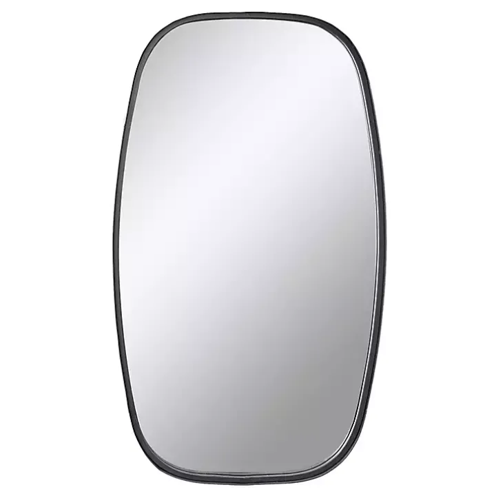 Black Metal Rectangular Wall Mirror, 18x31.5 in.