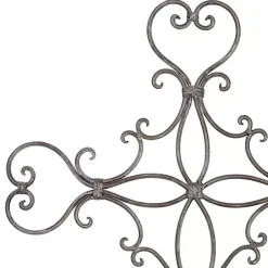 Black Metal Scroll Cross Wall Plaque