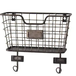 Black Metal Wire Mail Wall Pocket