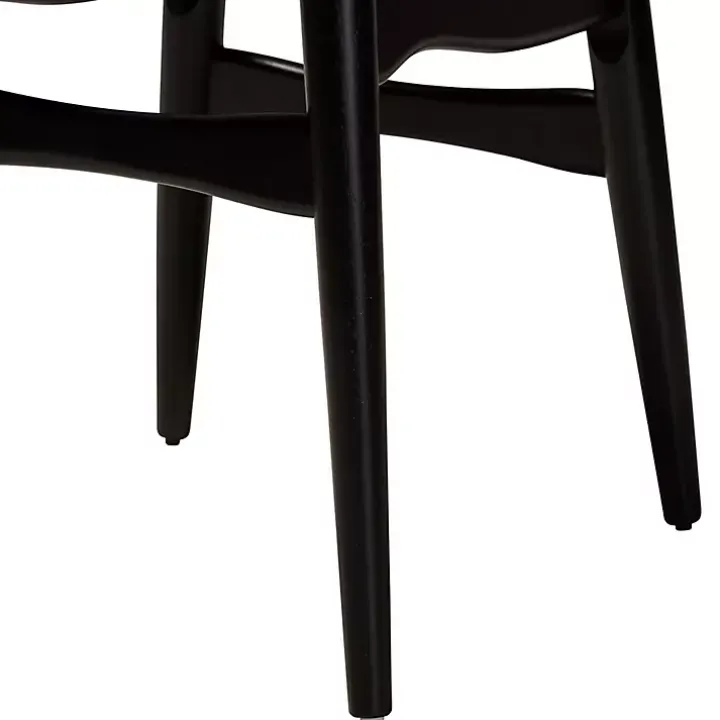 Black Mid-Century Modern Dining Chairs, Set of 2