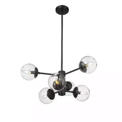 Black Mod 5-Arm Globe Chandelier