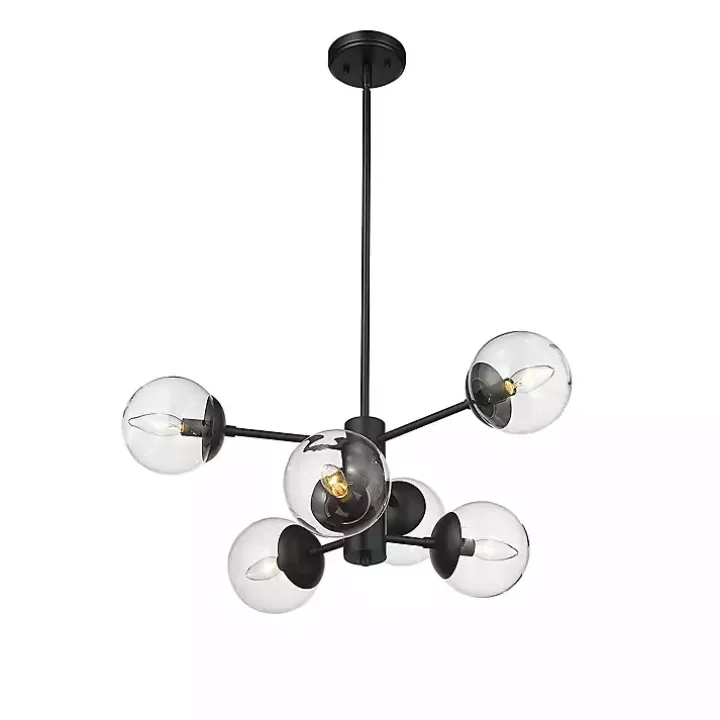 Black Mod 5-Arm Globe Chandelier