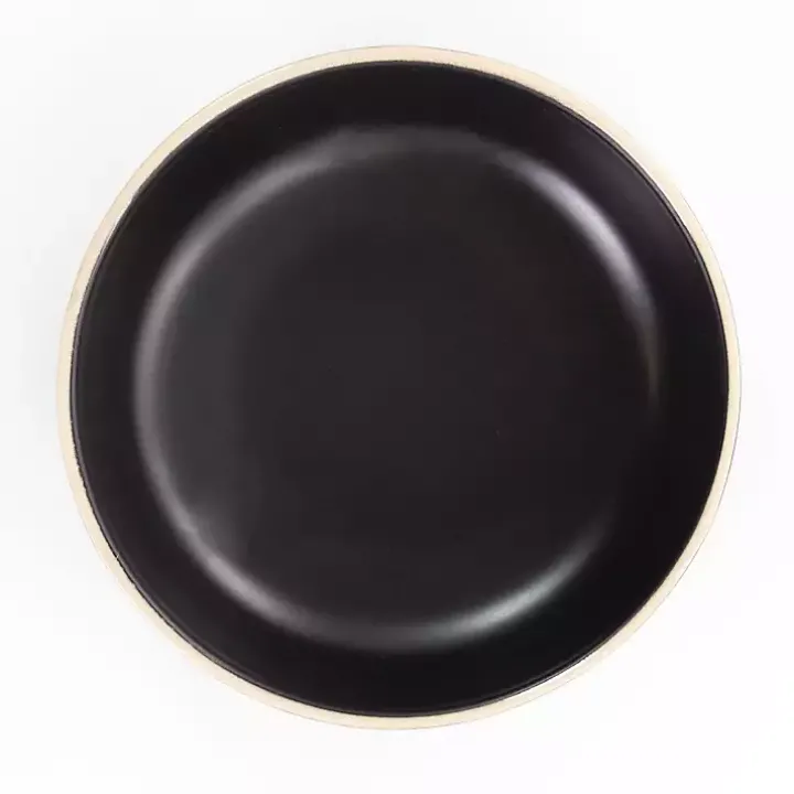 Black Modern Stoneware 16-pc. Dinnerware Set