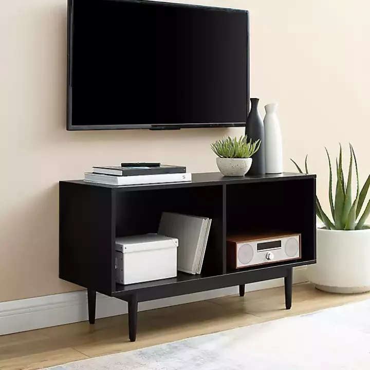 Black Modern Wood Console Table, 40 in.