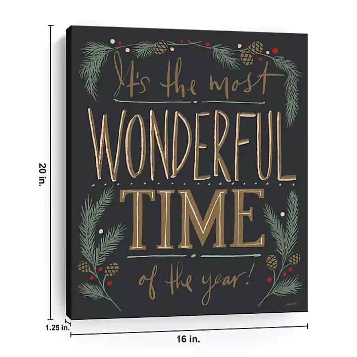 Black Most Wonderful Time Canvas Art Print